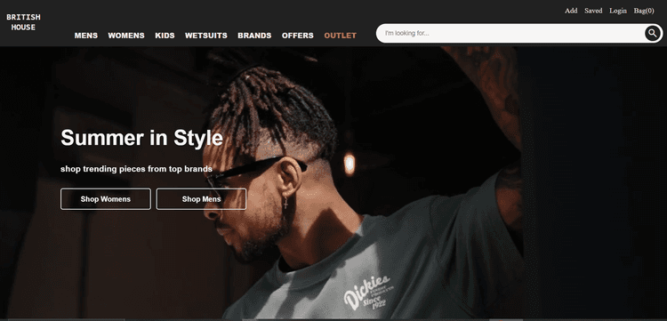 Screenshot of Ecommerce Native JS project