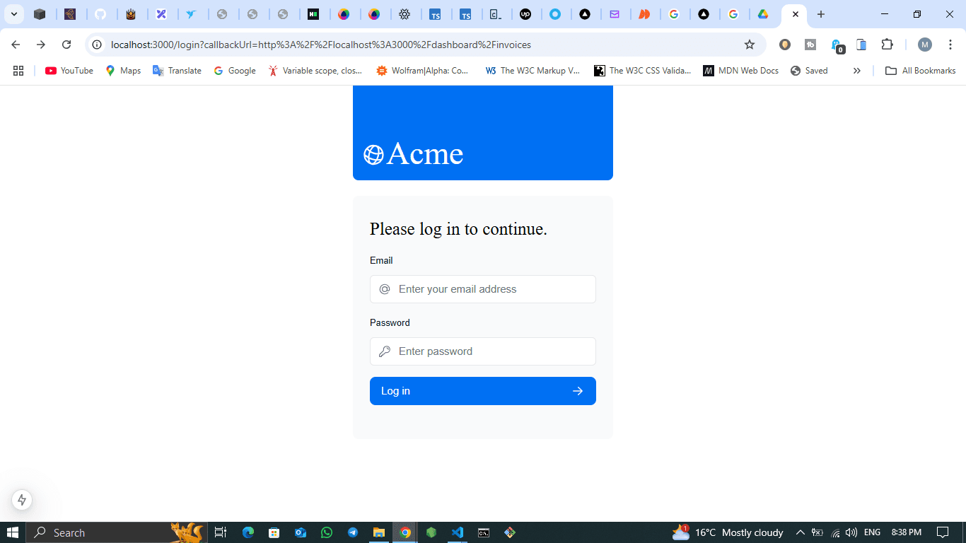 use this 'user@nextmail.com' for email and '123456' for password to login