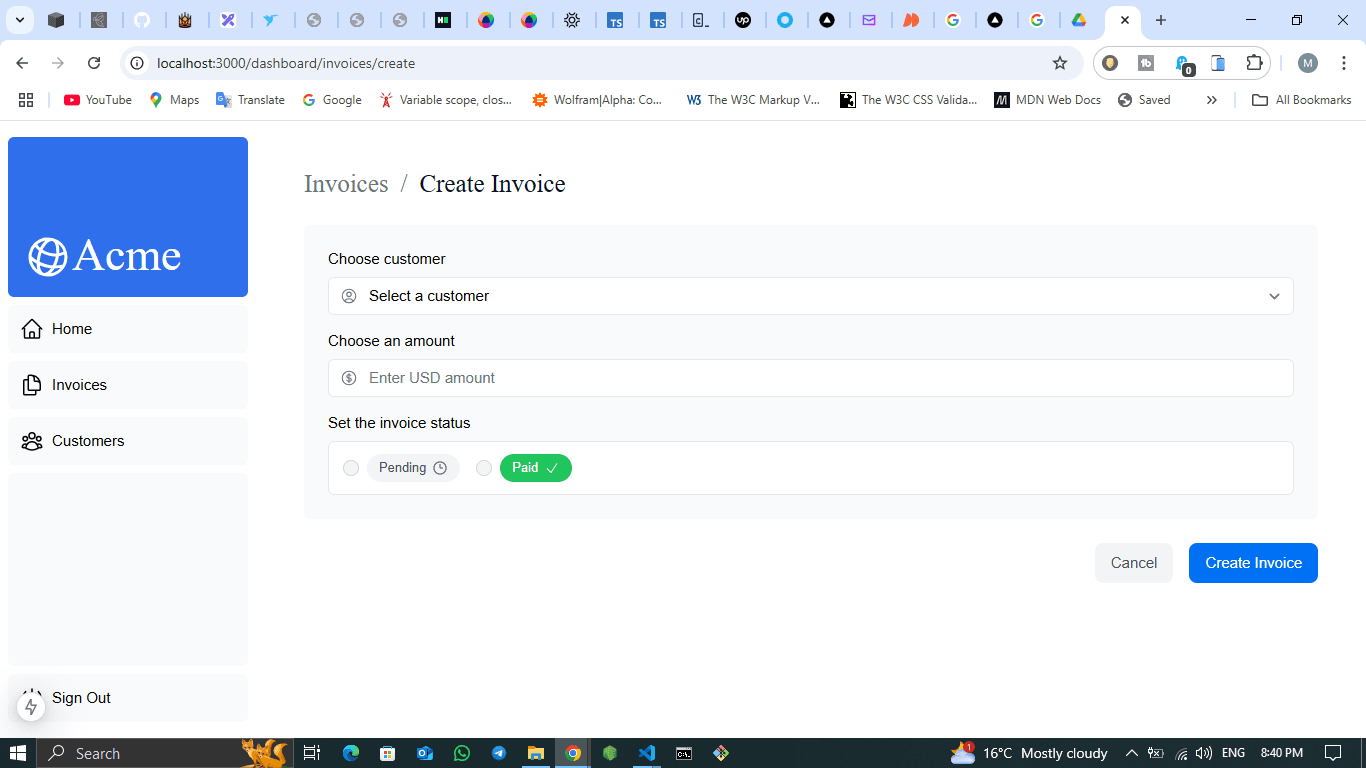 You can create Invoices and add the data you want , edit and delete it