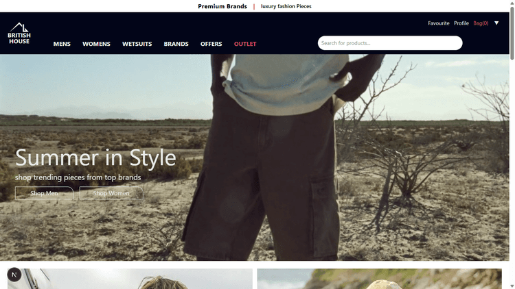 Screenshot of Ecommerce app Next.js - Node.js project